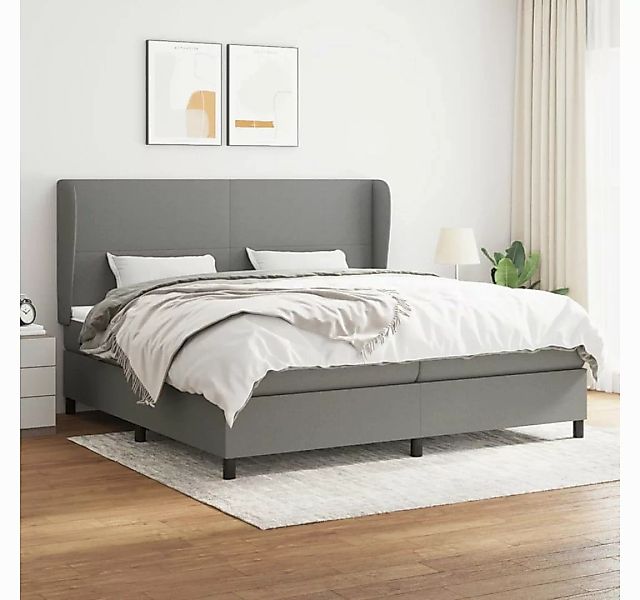 vidaXL Boxspringbett Boxspringbett mit Matratze Dunkelgrau 200x200 cm Stoff günstig online kaufen