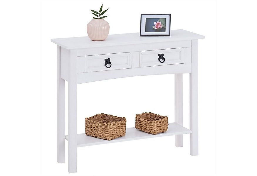 CARO-Möbel Konsolentisch RURAL, Konsolentisch Schreibtisch Beistelltisch Ki günstig online kaufen