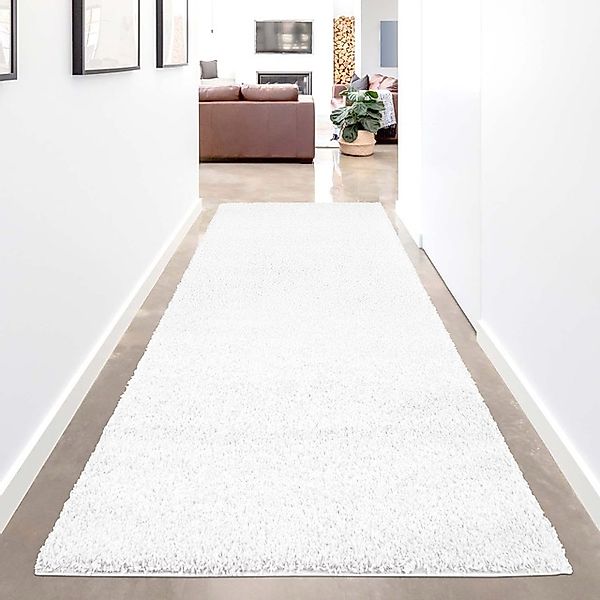 Carpet City Hochflor-Teppich »Shaggi uni 500«, rechteckig, 30 mm Höhe, Läuf günstig online kaufen