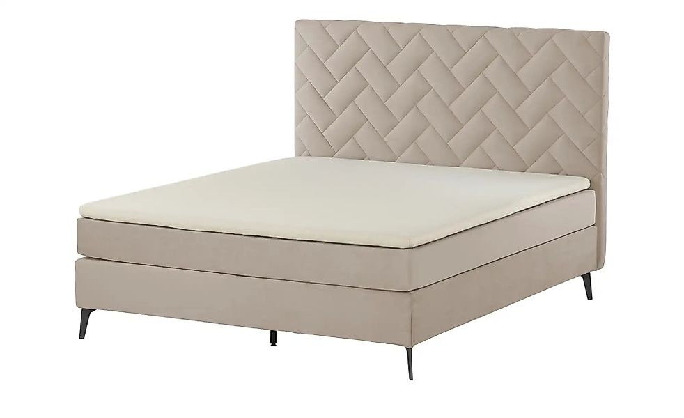 Boxspringbett  Weave ¦ beige ¦ Maße (cm): B: 200 H: 122 Betten > Boxspringb günstig online kaufen