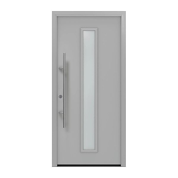 EcoStar Haustür Isopro Secur IPS 020S Weißaluminium 110 cm x 210 cm DIN L günstig online kaufen