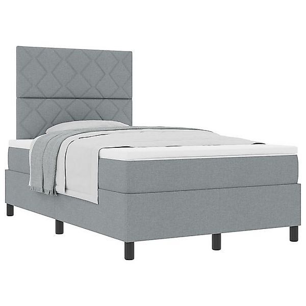 vidaXL Bett Boxspringbett mit Matratze Hellgrau 120x200 cm Stoff (1-tlg) günstig online kaufen