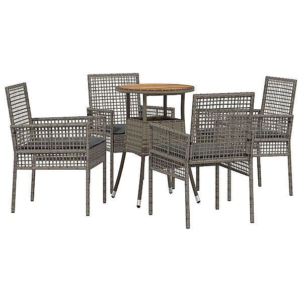 vidaXL Garten Essgruppe 5-Tlg Grau Poly Rattan 3334954 günstig online kaufen