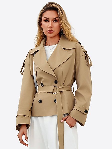 Imily Bela Kurzjacke Damen Lässiger Trenchcoat günstig online kaufen