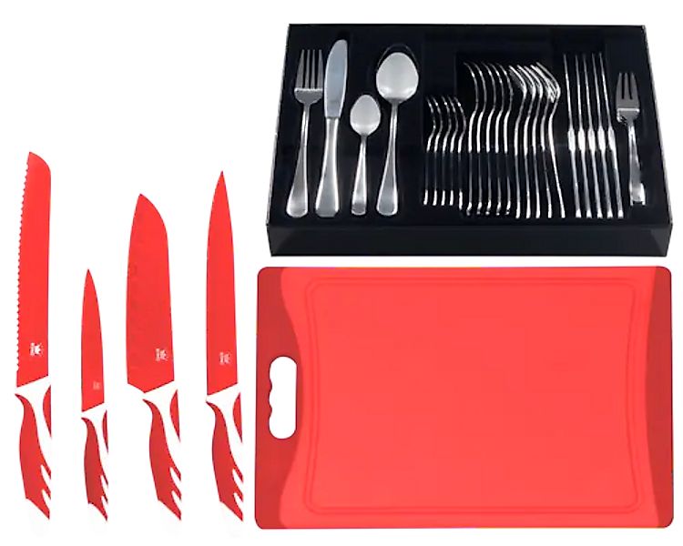 KING Besteck-Set »»BAS« inkl. Etui, 4 Küchenmesser und 1 Schneidebrett« günstig online kaufen