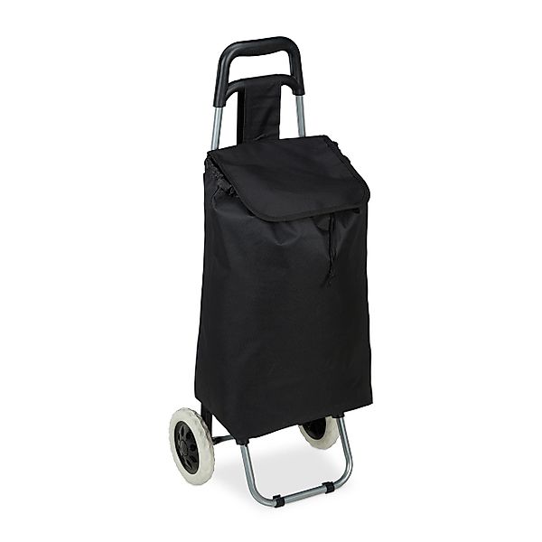relaxdays Einkaufstrolley klappbar, Schwarz günstig online kaufen