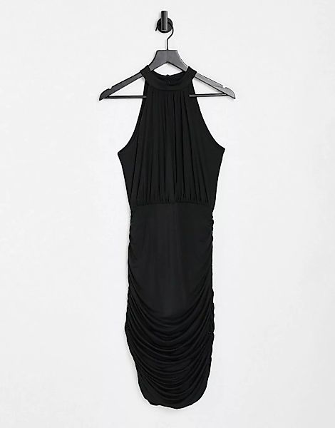 Lipsy – Geschmeidiges, enges Neckholder-Kleid in Schwarz günstig online kaufen