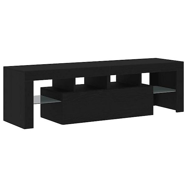 vidaXL TV-Schrank TV-Schrank mit LED-Leuchten Schwarz Eichen-Optik 140x36,5 günstig online kaufen