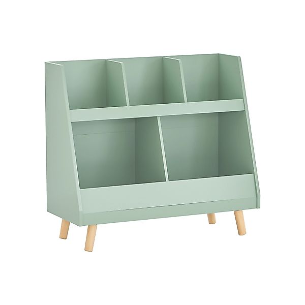SoBuy Kinderregal mit 5 Fächern Bücherregal Aufbewahrungsregal Grün KMB19-G günstig online kaufen