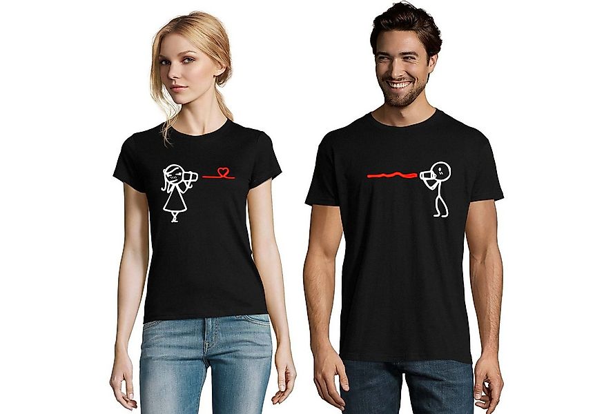 Blondie & Brownie T-Shirt Partner Pärchen Valentin Shirt Hearing the Love B günstig online kaufen