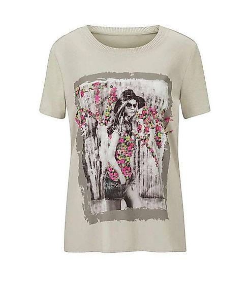 heine Rundhalsshirt LINEA TESINI Damen Designer-Blusenshirt, helltaupe-bedr günstig online kaufen