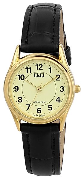 Q&Q Quarzuhr C49A Damenuhr mit Lederimitationsband günstig online kaufen