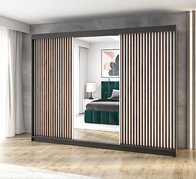 A&J MöbelLand GmbH Schiebetürenschrank FARA 200 cm, mit 4 Schubladen, Spieg günstig online kaufen