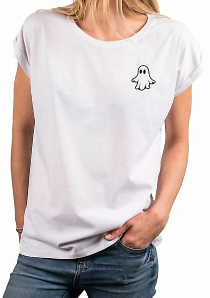 MAKAYA Print-Shirt Damen Kurzarm Top Geist cool modisch ausgefallen lustig günstig online kaufen