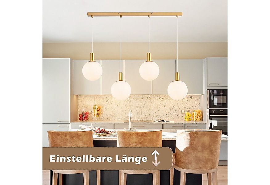 ZMH Pendelleuchte Esszimmer 3/4 Flammig E27 Gold-Weiß Kronleuchter Schlafzi günstig online kaufen