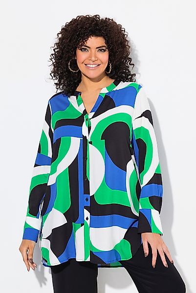 Ulla Popken Longbluse Longbluse grafischer Druck günstig online kaufen