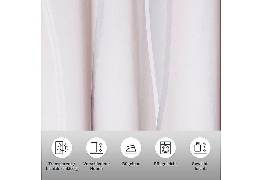 my home Gardine Dimona (2 St), Schlaufen, transparent, Voile, 2er-Set, Voil günstig online kaufen