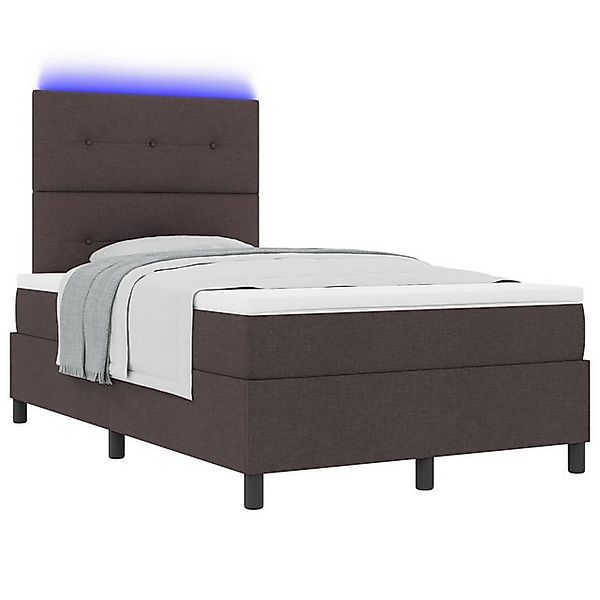 vidaXL Bett Boxspringbett mit Matratze & LED Dunkelbraun 120x200 cm Stoff ( günstig online kaufen