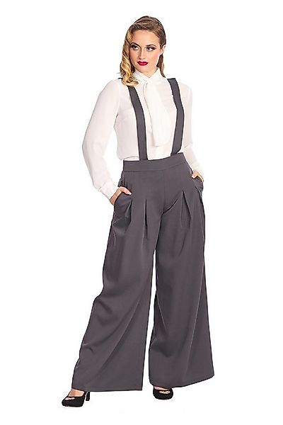 Banned Marlene-Hose Palazzo Diamond Grau Vintage Trouser abnehmbare Hosentr günstig online kaufen