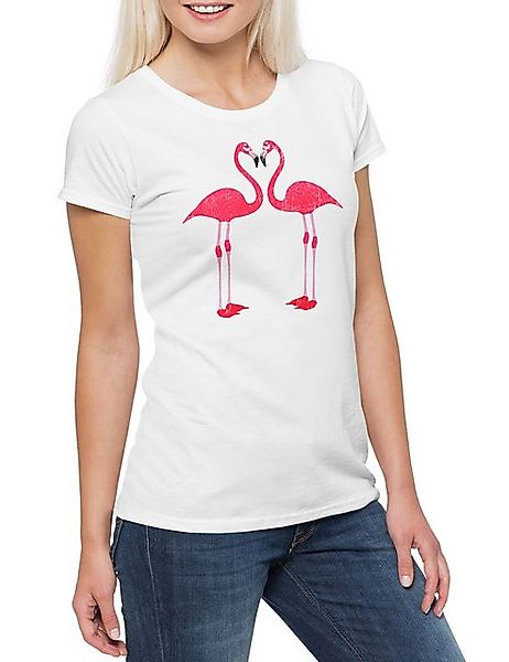 Urban Backwoods Print-Shirt Flamingo I Damen T-Shirt Unicorn Vogel Einhorn günstig online kaufen