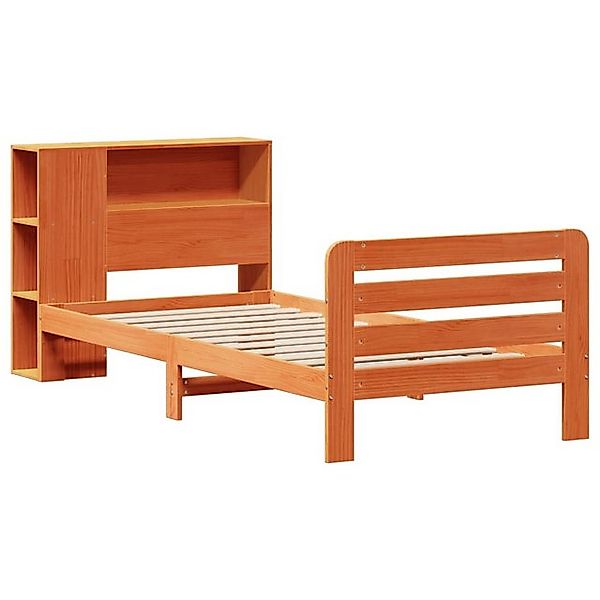 vidaXL Bett Massivholzbett ohne Matratze Wachsbraun 100x200 Kiefernholz günstig online kaufen