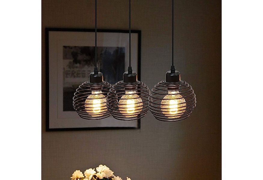 ZMH Pendelleuchte Vintage Pendelleuchte Schwarz E27 Pendellampe aus Metall günstig online kaufen