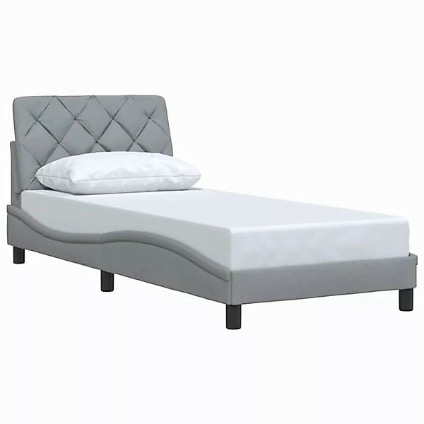 vidaXL Bett Bettgestell ohne Matratze Hellgrau 80x200 cm Stoff günstig online kaufen