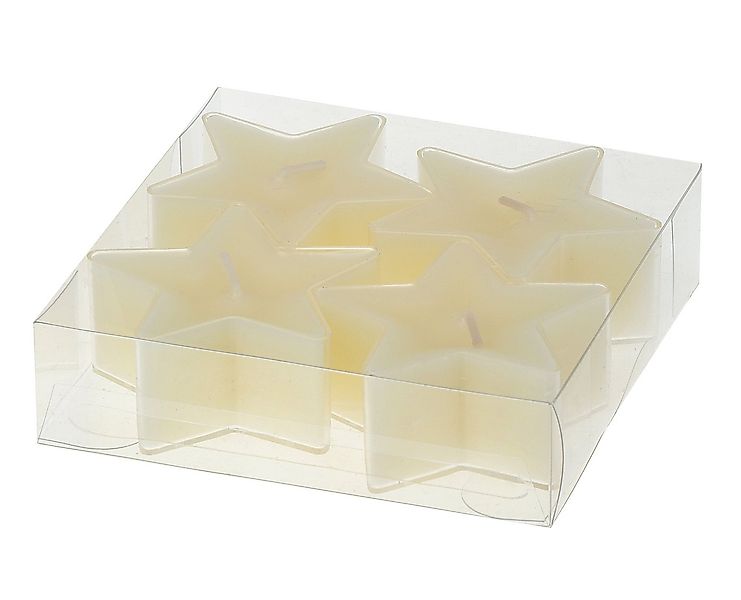 Steinhart Kerzen Teelicht Teelichter "Stern" Creme 4er-Pack, 5 Stunden günstig online kaufen