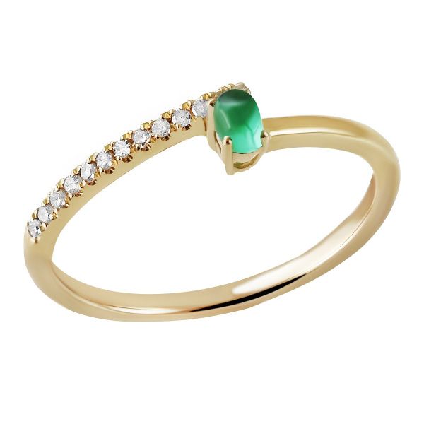 Reflexion Diamonds Goldring filigran mit Smaragd günstig online kaufen