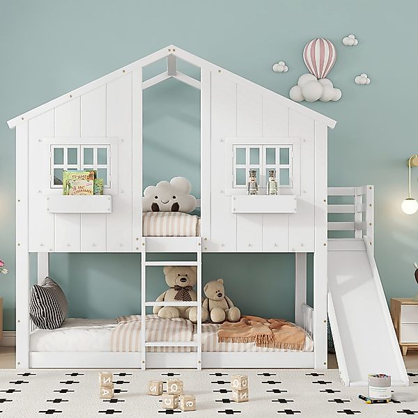 Flieks Etagenbett, Kinderbett Hausbett 90x200cm mit günstig online kaufen