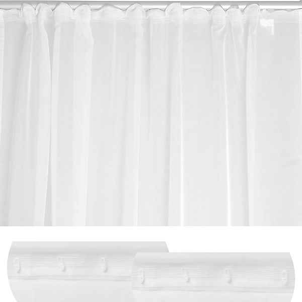 Haus und Deko Gardine Voile Dekoschal Gardine Emotion weiß Organza Vorhang günstig online kaufen