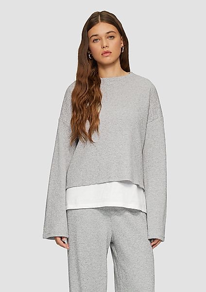 QS Sweatshirt Sweatshirt mit Piquéestruktur und günstig online kaufen