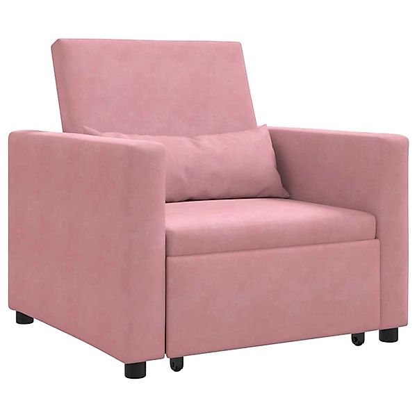 vidaXL Einzel-Schlafsofa mit Rädern Hellrosa 90 x 165 x 87 cm Samt 42002701 günstig online kaufen