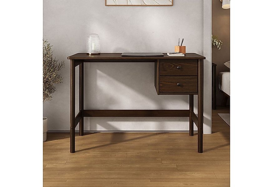 IDIMEX Schreibtisch MARLO, Holzschreibtisch mit 2 Schubladen aus Massivholz günstig online kaufen
