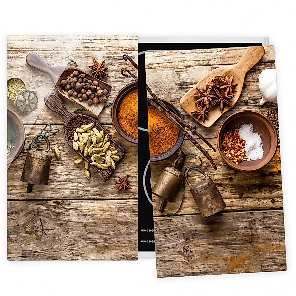 2-teilige Herdabdeckplatte Glas Kulinarisch Würzmischung günstig online kaufen