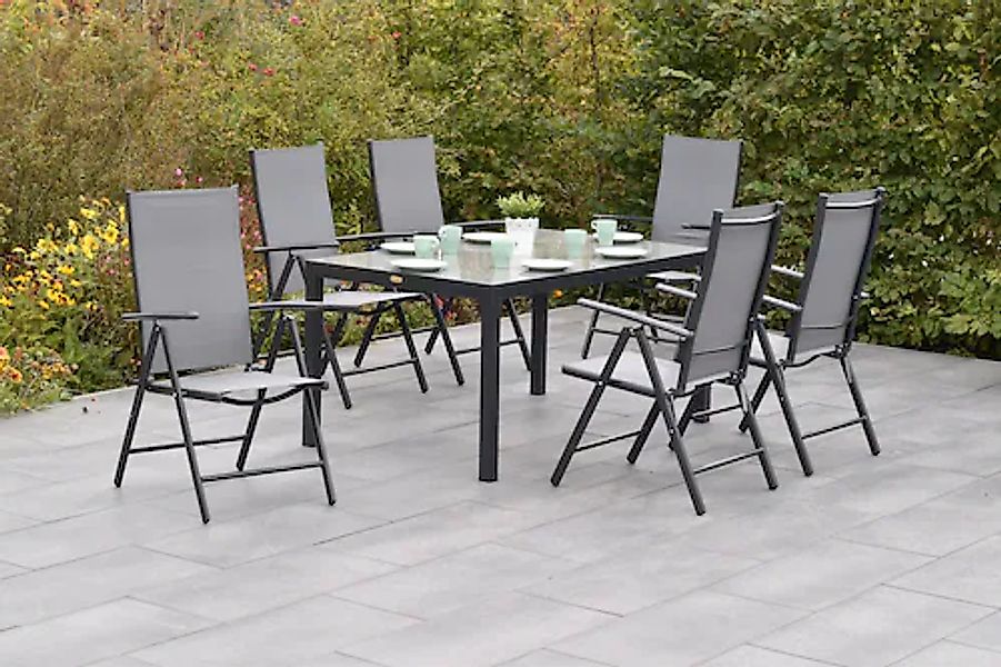 MERXX Garten-Essgruppe »»Amalfi«« Set, 5-fach verstellbare Rückenlehne, 7 S günstig online kaufen