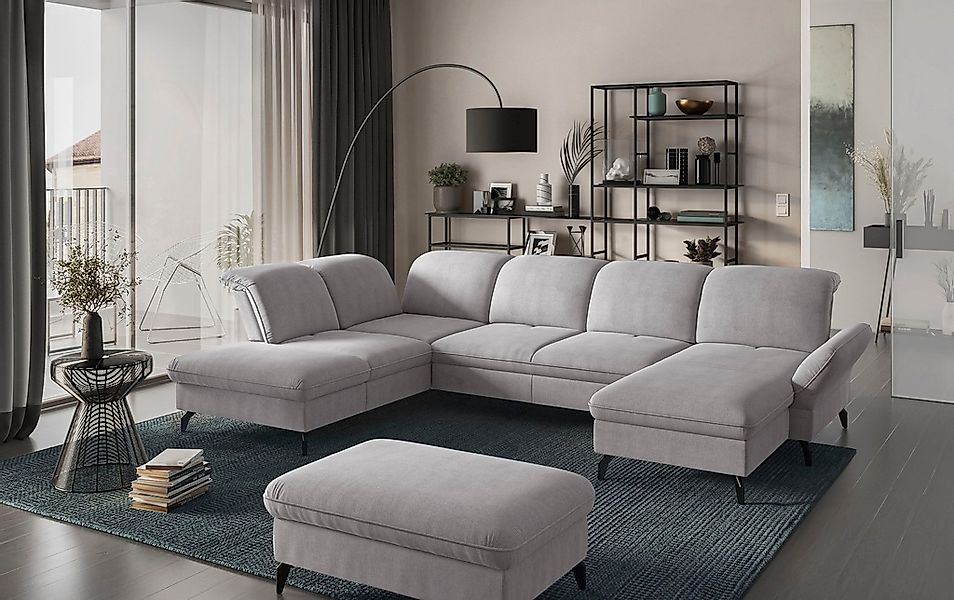 sit&more Wohnlandschaft »Leandro U-Form«, Wahlweise mit Bett-, Kopfteil - u günstig online kaufen