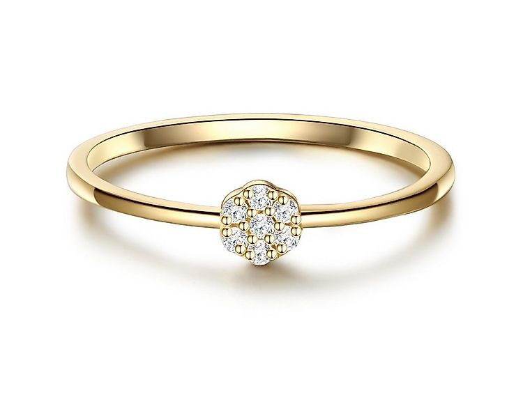 Lulu & Jane Fingerring Messing, mit Zirkonia günstig online kaufen