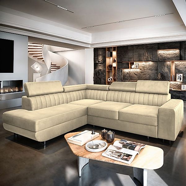 Masseno Ecksofa NOLA mit Schlaffunktion L-Form, günstig online kaufen