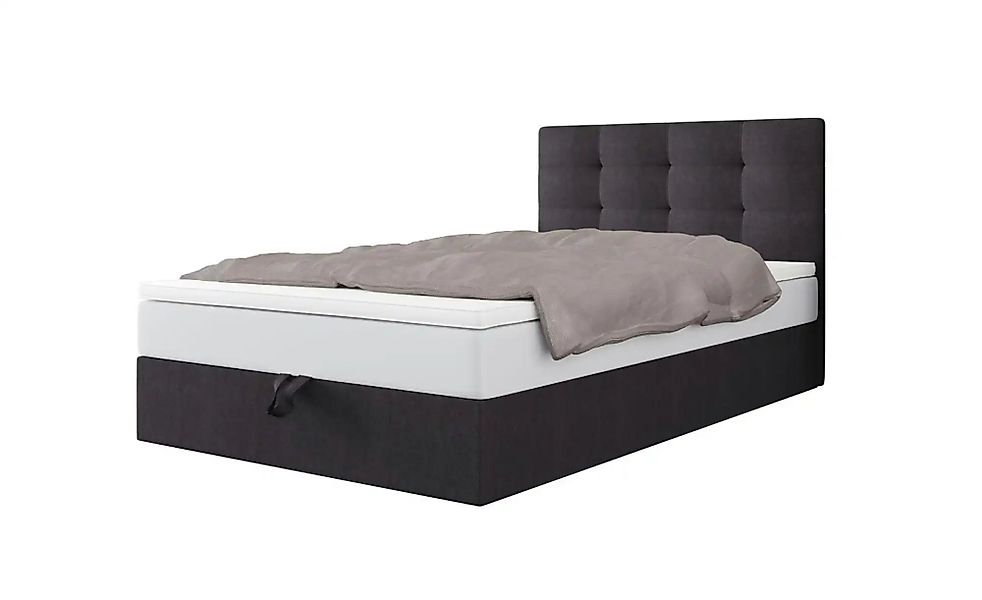 Boxbett mit Stauraum  Matratze H3 und Topper Duo ¦ grau ¦ Maße (cm): B: 90 günstig online kaufen