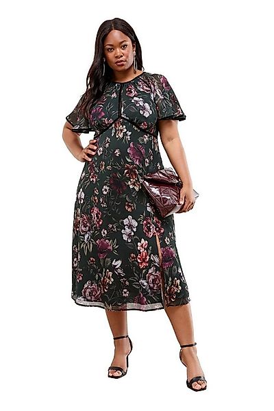 LIPSY Midikleid Lipsy Samt-Midikleid mit Flügelärmeln, Curve (1-tlg) günstig online kaufen