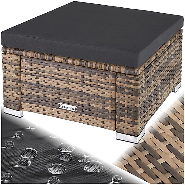 tectake Rattanstuhl Rattan Sitzhocker (Set, 1 günstig online kaufen