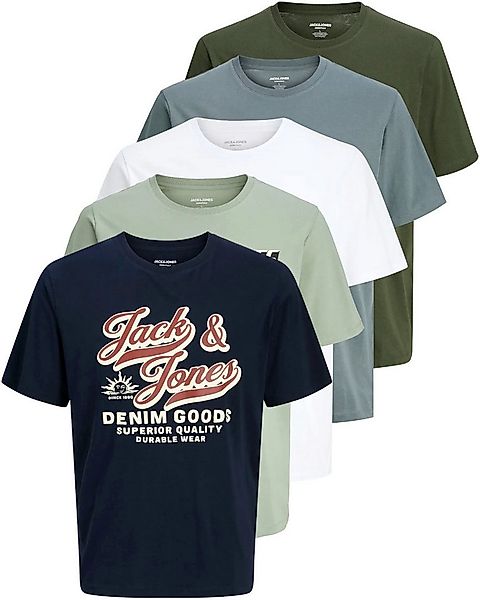 Jack & Jones Print-Shirt (Spar Set, 5er-Pack) T-Shirts mit Aufdruck aus Bau günstig online kaufen
