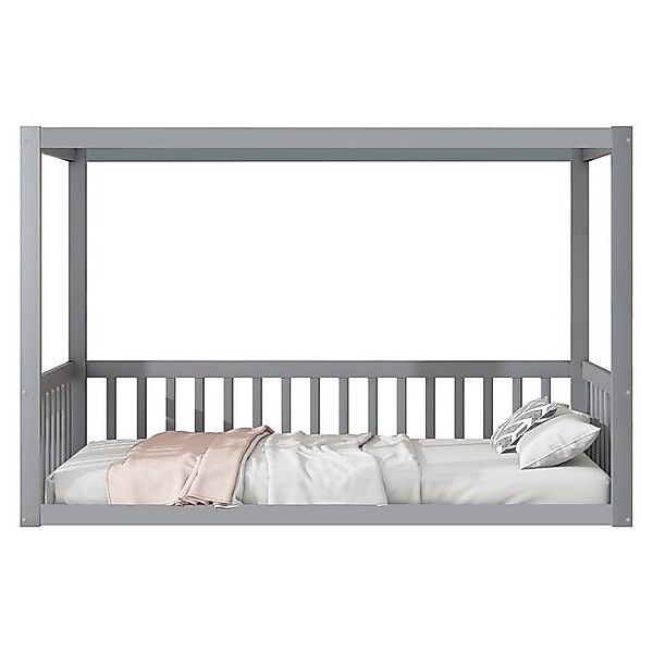 REDOM Kinderbett Himmelbett 90x200 aus Massivholz (Holzbett für Kinder & Ju günstig online kaufen
