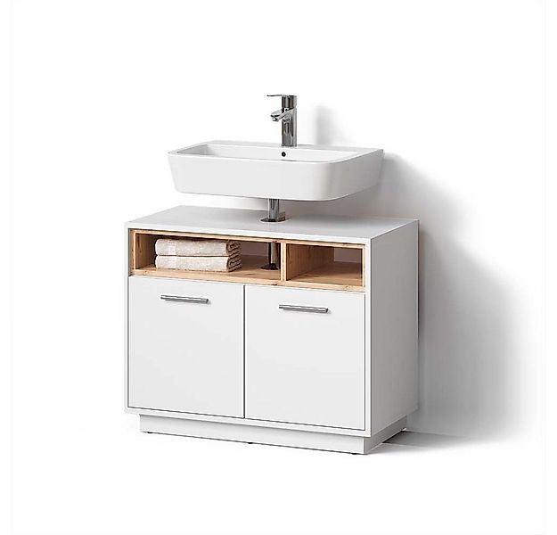 Livinity® Waschbeckenunterschrank Temo, Weiß, 80 x 64 cm günstig online kaufen