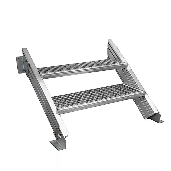 Treba Außentreppe Alaska 3 mit 2 Gitterroststufen 100 cm x 27 cm Aluminium günstig online kaufen
