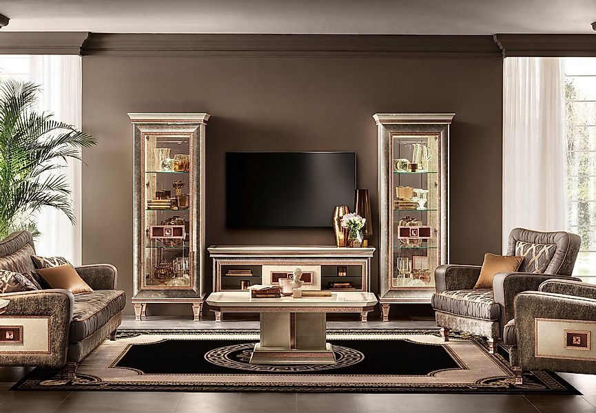 Belle Arti Teppich Luxus Teppich Läufer Löwen Motiv schwarz gold kurzflor 1 günstig online kaufen