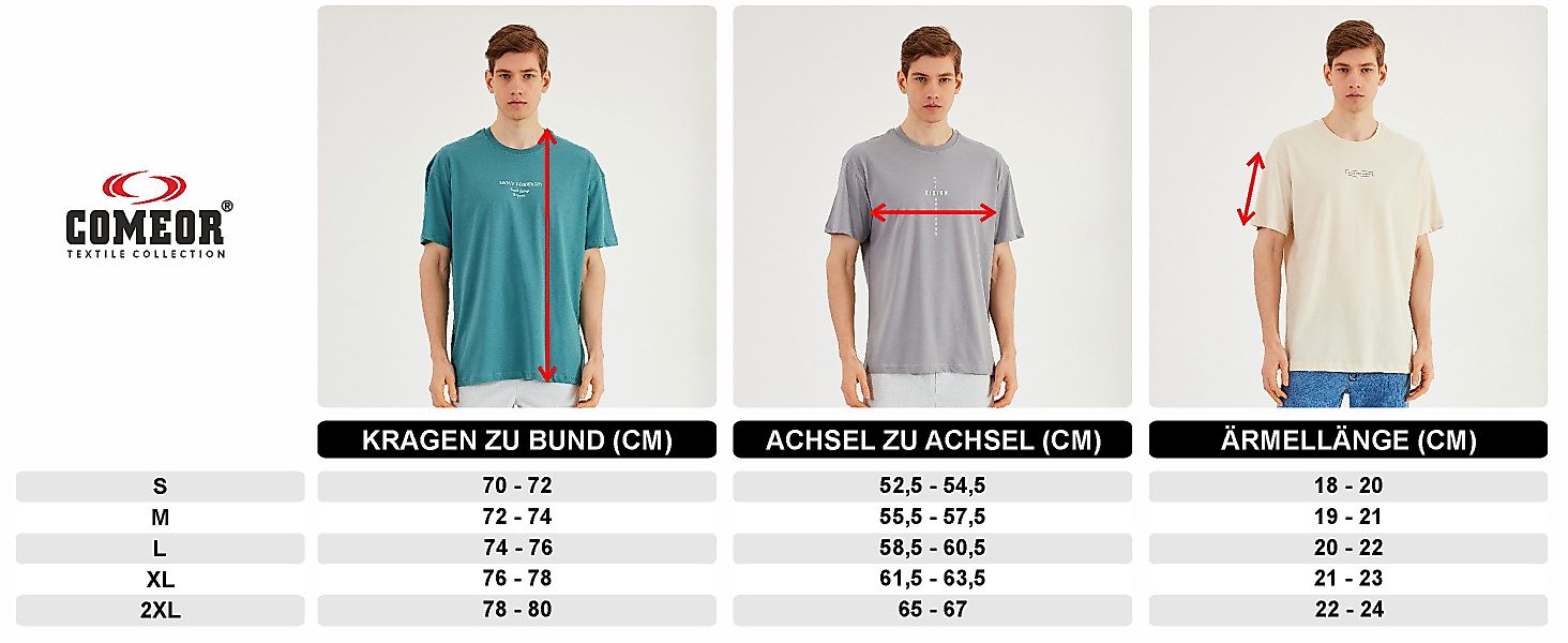 COMEOR Oversize-Shirt Herren T-Shirt: Trendige Urban günstig online kaufen