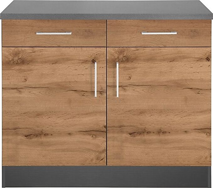 KOCHSTATION Unterschrank "KS-Colmar" 100 cm, mit Metallgriff, für viel Stau günstig online kaufen