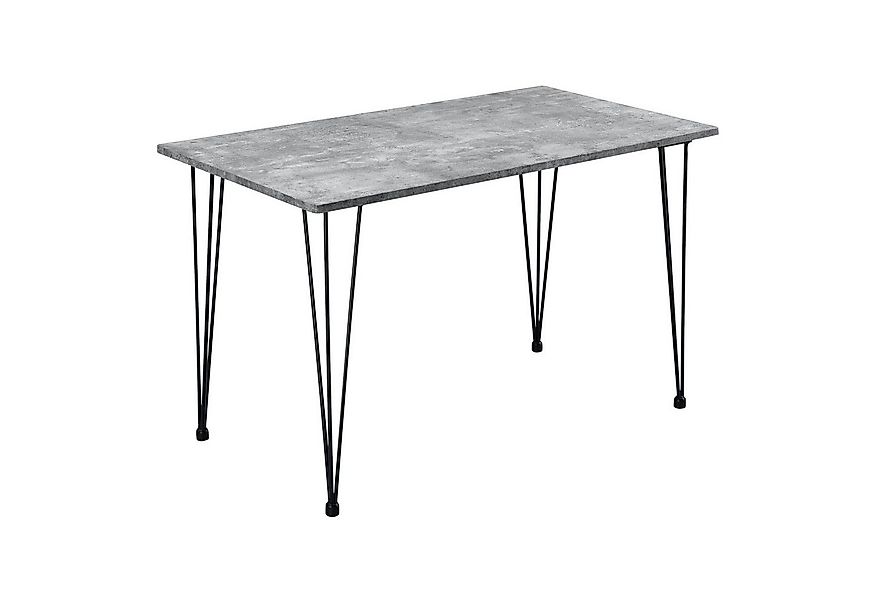 en.casa Esstisch, »Kiel« Tisch mit Hairpin-Legs Beton-optik günstig online kaufen